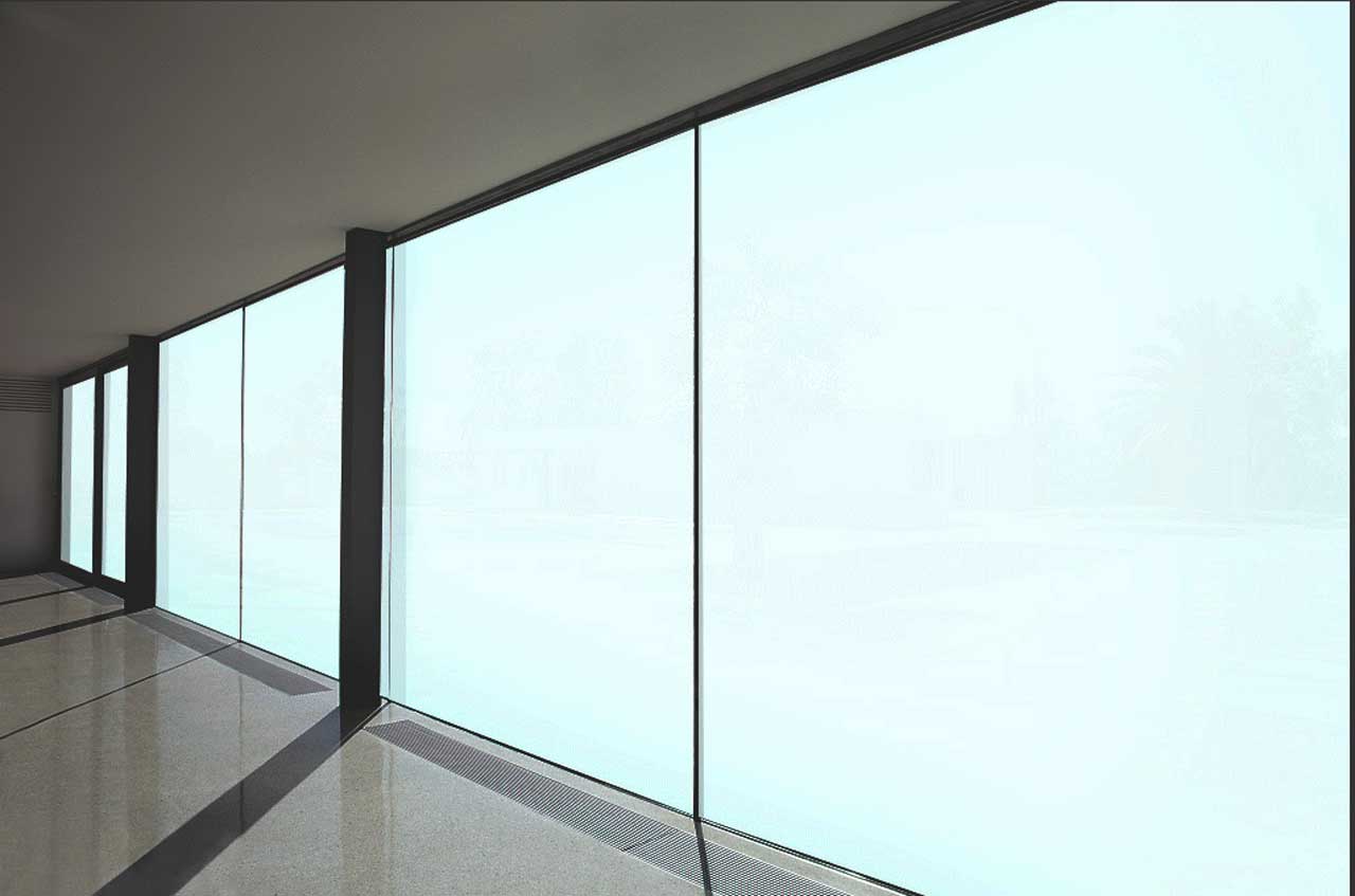 Switchable privacy glass installed in a London bathroom